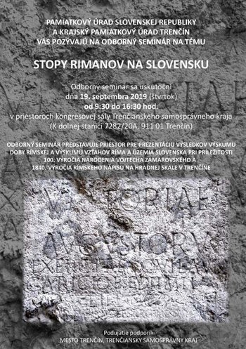 Plagát semináru Stopy Rimanov na Slovensku vo fomráte PDF
